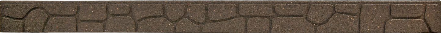 Brown garden edging stone with a cobblestone pattern.