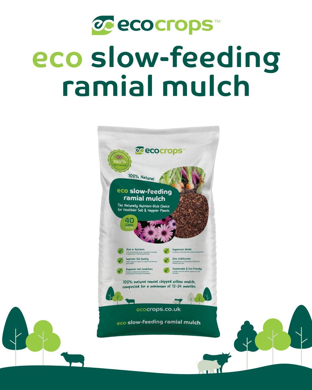 Eco Slow-Feeding Ramial Mulch 40L bag