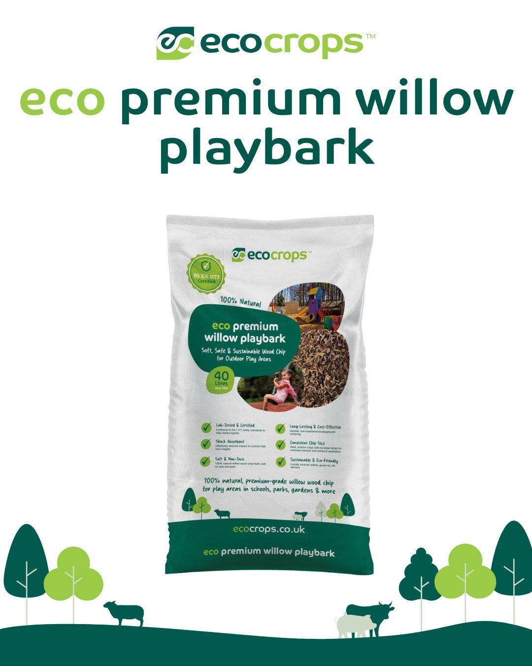 Eco Premium Willow Play Bark 40L bags