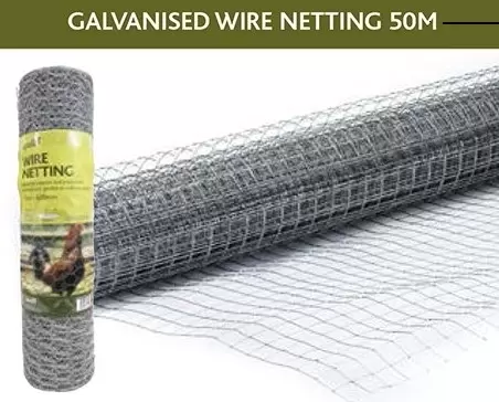 Galvanised Chicken Wire Netting     25mm x 600mm x 50m